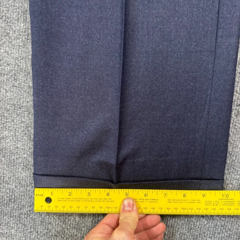 StudioSuits Men Double Breasted Suit Set Navy Blue Wool Pleated Pants 46R 41x29